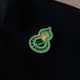 SNQP full diamond emerald Fulu gourd magnetic buckle brooch plated with 18k gold shirt collar decoration without hole corsage brooch filigree gourd brooch