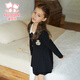 Fuluomi Girls' Dress Winter Fashionable Western College Style Knitted Skirt Middle and Large Children's Thickened Sweater Skirt Black 165