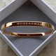 18k rose gold bracelet for couples, simple fashionable bracelet for male and female students, free engraving birthday gift, 4MM rose gold, XS size (suitable for weight 80Jin Jin equals 0.5kg -105Jin Jin equals 0.5kg)