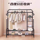 Clothes rack floor-standing bedroom home double pole clothes drying rack indoor clothes coat rack thick balcony clothes pole 130cm black single pole + storage rack