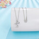 Laofu gold platinum necklace pt950 bow love tassel necklace women's birthday gift for girlfriend and wife, about 3.89g