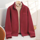2025 middle-aged and elderly women's polar fleece jacket for spring and autumn warm fleece mother's wear sweatshirt stand-up collar cardigan jacket purple 2XL (recommended 105-120Jin Jin equals 0.5 kg)