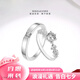 Pt950 Platinum Diamond Ring Couple Ring Moissanite Ring Proposal Wedding Ring Valentine's Day Gift for Girlfriend Couple Ring Female One Carat Male 30 Minutes Closed - Light Luxury Style