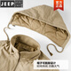 JEEP SPIRIT pure cotton coat men's autumn and winter loose large size workwear thickened American retro hooded jacket cotton jacket for men Khaki M Recommended 100Jin Jin is equal to 0.5kg -115Jin Jin is equal to 0.5kg