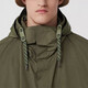 BURBERRY New Year's gift Burberry FW22 solid color single-breasted loose hooded long-sleeved windbreaker men's green green L