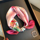 Raodie Hangzhou Silk 100 Mulberry Silk Square Scarf Scarf Feel Pink Flower Women's Tube Top Headband Main Picture Color 53*53cm