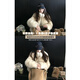COCO LIMITED dinner party daughter imported from Finland sagafurs two-color smudge-dyed fox fur stand-up collar smudge-dyed gilt white pre-sale M