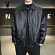 Playboy (PLAYBOY) classic handsome high-end short leather jacket for men 2025 new business wear lapel zipper autumn and winter long sleeve brown 4XL (recommended 190-210Jin Jin equals 0.5 kg g