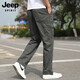 JEEP SPIRIT Casual Pants Men's Summer Overalls Outdoor Loose Sports Pants Summer Straight Pants Long Pants Light Gray XL
