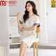 Modales Nachthemd für Damen, Sommer-Eis-Seiden-Kurzarm-Langpyjama, 2025, neues Sommer-Nachahmungs-Seiden-High-End-Licht-Luxus-Kleid 9926 XL 128-145Jin Jin entspricht 0,5 kg