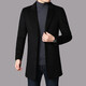 Lilang men's winter medium-length thickened coat new wool woolen coat young and middle-aged men's casual windbreaker black thickened M (170) (recommended 110-130Jin Jin equals 0.5 kg)