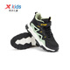 Xtep Children's Shoes Boys' Warm Anti-Slip Cotton Shoes Winter Mink Velvet Velcro Sneakers Black/Gray Grass Green 37