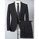 Lilan Men's Wool Suit Suit Men's Professional Formal Wear Work Suit Feeling Banquet Wedding Dress Plus Size Men Black No Slit 3XL 190/104