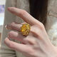 Micro luxury bead gold peony flower ring for women 999 pure gold large flower ring new 5D hard gold atmospheric flower gold ring genuine No. 17 about 3.90 grams