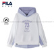 FILA KIDS Children's Clothing Girls' Sweaters 2025 Winter New Children's Comfortable Velvet Hooded Tops Official Authentic Standard White-WT M 140c