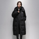 Flying in the Snow Down Jacket Women's Long 25 Winter Over-the-Knee Loose Large Size Thickened 90 Duck Down Warm Hooded Jacket Black M