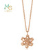Chow Sang Sang 18K rose gold Yong series snowflake necklace pendant for women 91598N 45 cm