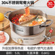 Royalstar Yuanyang Pot/Clear Soup Pot 304 stainless steel induction cooker special thickened hot pot basin hot pot pot for home use 304 Yuanyang Pot (comes with soup colander + lid) 30cm