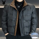 Playboy (PLAYBOY) clothing men's winter 2025 new high-end handsome short stand-up collar thickened warm jacket black 3XL recommended 140-155 Jin Jin equals 0.5 kg