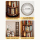 Solid wood rotating bookshelf 360 degree bookcase storage rack floor-standing integrated wall-mounted movable corner gap small narrow cabinet 6 layers walnut color 197cm_stable and not shaky_movable assembly