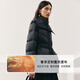 Ai Lai Song Jia's same style down jacket women's autumn and winter temperament short 90 goose down waist warm New Year jacket carbon black M