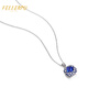Felop Necklace Women's Tanzanite Sapphire Diamond 18K Gold Platinum Pendant Valentine's Day Birthday Gift for Girlfriend and Wife 1.7 Carat Tanzanite Necklace Brand Gift Box