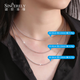 SHENGSHIQIYUAN pt950 platinum necklace for women plain chain platinum necklace clavicle chain sparkling platinum diamond necklace bead chain for women 45cm long 5.71 grams thick about 1.5mm