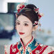 New Chinese style red tassel headdress bride Xiuhe suit ancient style toasting suit wedding hair accessories full set of hair accessories ear clips