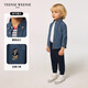 Teenie Weenie Kids 25 spring and summer long-sleeved denim shirt for boys and girls, light denim color 160cm