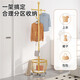 Coat rack floor-standing bedroom clothes rack simple modern vertical bag clothes rack home living room does not take up space round frame clothes hanger - black