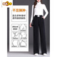 Early diameter sherpa wide-leg pants for women 2026 winter new plus velvet pants corduroy chenille straight casual pants autumn black (extra thick sherpa) S recommended weight 85-98Jin Jin equals 0.5 kg