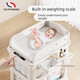 Saymybaby table à langer table de soin pour bébé table à langer amovible nouveau-né multifonction lit dans le lit table à langer multifonctionnelle + coussin en latex + 4 boîtes de rangement