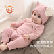 Bali Piggy Newborn Baby Clothes Autumn and Winter Heating and Warm Clothes Newborn Thickened Climbing Clothes Autumn Beige 73cm
