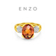 Chow Tai Fook ENZO Geometric Round 18K Gold Topaz Diamond Ring for Women EZV438 Birthday Gift No. 11