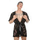 New Men's Sexy Nightgown Super Sexy Lace Transparent Thong Bathrobe Lounge Suit Black S