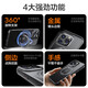 
TORRAS mobile phone case, new cooling magnetic suction camera button, long-term use without yellowing, suitable for Apple 14/15/16/17 Obsidian Black, newly upgraded military quality, built-in buffer airbag rotating bracket iPhone 15pro [camera button fully included]