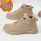 Warrior (Warrior) cotton shoes for men, thickened with velvet, warm Martin boots, casual snow boots WXP(WZ)-0167 Khaki 41