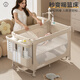 Fuxingle FORSUNNY crib multifunctional foldable removable splicing bed 0-3 years old newborn baby rocking crib to sleep artifact Qiujin crib with mattress changing table mosquito net variable cradle crib baby products full moon gift event post pictures to send spine protection coconut palm mattress