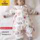G.DUCKKIDS baby split-leg sleeping bag spring and autumn double-layer pure cotton baby one-piece pajamas, children's anti-kick quilt artifact, universal model for all seasons Cute rabbit--single-layer pure cotton short-sleeved Order according to the recommended height S (90) code--recommended height 70-8