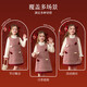 ASK JUNIOR Xiaoxiangfeng children's skirt winter children's bright silk velvet warm vest skirt girl's dress New Year's greetings dress