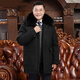 Duck Fashion Middle-aged and Elderly Down Jackets Men's Winter New Thickened Dad Clothing Business Casual Removable Liner Jacket Black Fox Fur Collar M Recommended 100-120 Jin Jin equals 0.5 kg