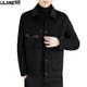 Lilang woolen woolen coat men's short double-sided woolen coat autumn and winter new high-end men's thickened woolen jacket black 4XL 195