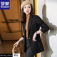 ROMON quilted black suit jacket for women autumn and winter new thickened top small casual cotton suit suit quilted style-single black suit M slim version