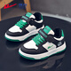 Warrior children's shoes, boys' shoes, plus velvet sneakers, winter cotton shoes, children's sports shoes WZ-B057L black/white/green 36