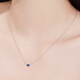 Lukfook Jewelry platinum necklace small colored sugar platinum 950 garnet sapphire necklace F48J0003DS total weight about 2.02 grams
