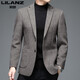 Lilan Men's Woolen Suit Autumn and Winter Business Casual Small Suit Men's Casual Short Trendy Woolen Jacket 210 Gray Brown M 170