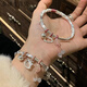 KZD2025 spring and summer new style 999 pure silver kitty silver bracelet sterling silver solid bell bracelet ins high-value bracelet flower kitty bell 28g with certificate gift box old