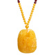 Yuze natural beeswax dragon and phoenix carved pendant old beeswax amber phoenix necklace chicken oil yellow sweater chain pendant gift Phoenix pendant + bead chain