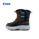 Jordan men's snow boots winter velvet warm long cotton shoes children's casual shoes black/Keller blue 39