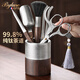 Bylure brand ebony pure titanium tea ceremony six gentlemen set scissors tea table tea table tea making tools tea accessories collection 4 pure titanium midao accessories + walnut coaster set